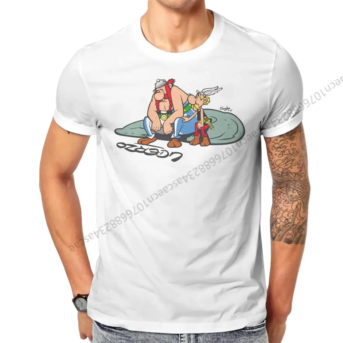 Asterixs and Obelixs Tshirt Homme Men's Streetwear Cotton T Shirt For Men