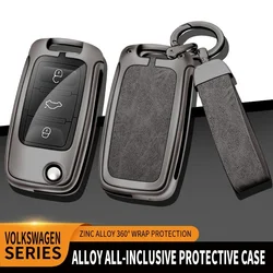 Zinc Alloy Car Key Case Capa, Shell titular, VW, Volkswagen, Polo, Tiguan, Passat, B5, B6, B7, Golf 4, 5, 6, MK6, Jetta, Lavida, Acessórios