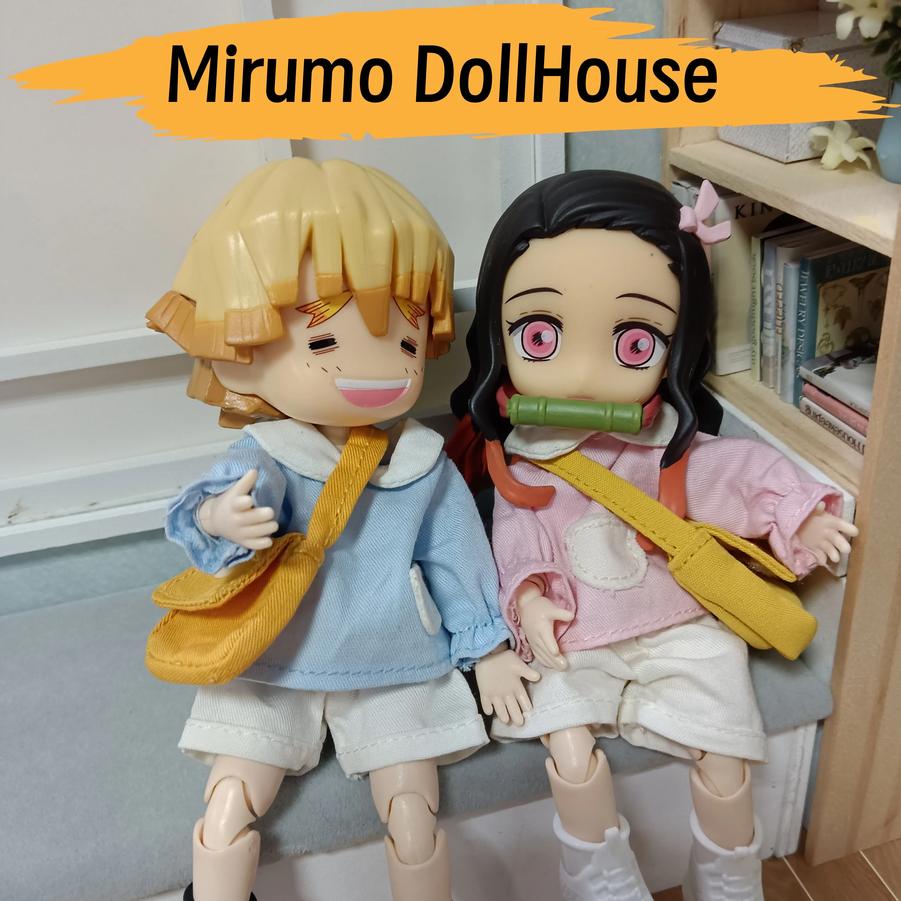 

Ob11 1/12 Demon Slayer Anime Agatsuma Zenitsu & Kamado Nezuko BJD Model Doll School Uniforms Commoner Action Figure Toy 14cm