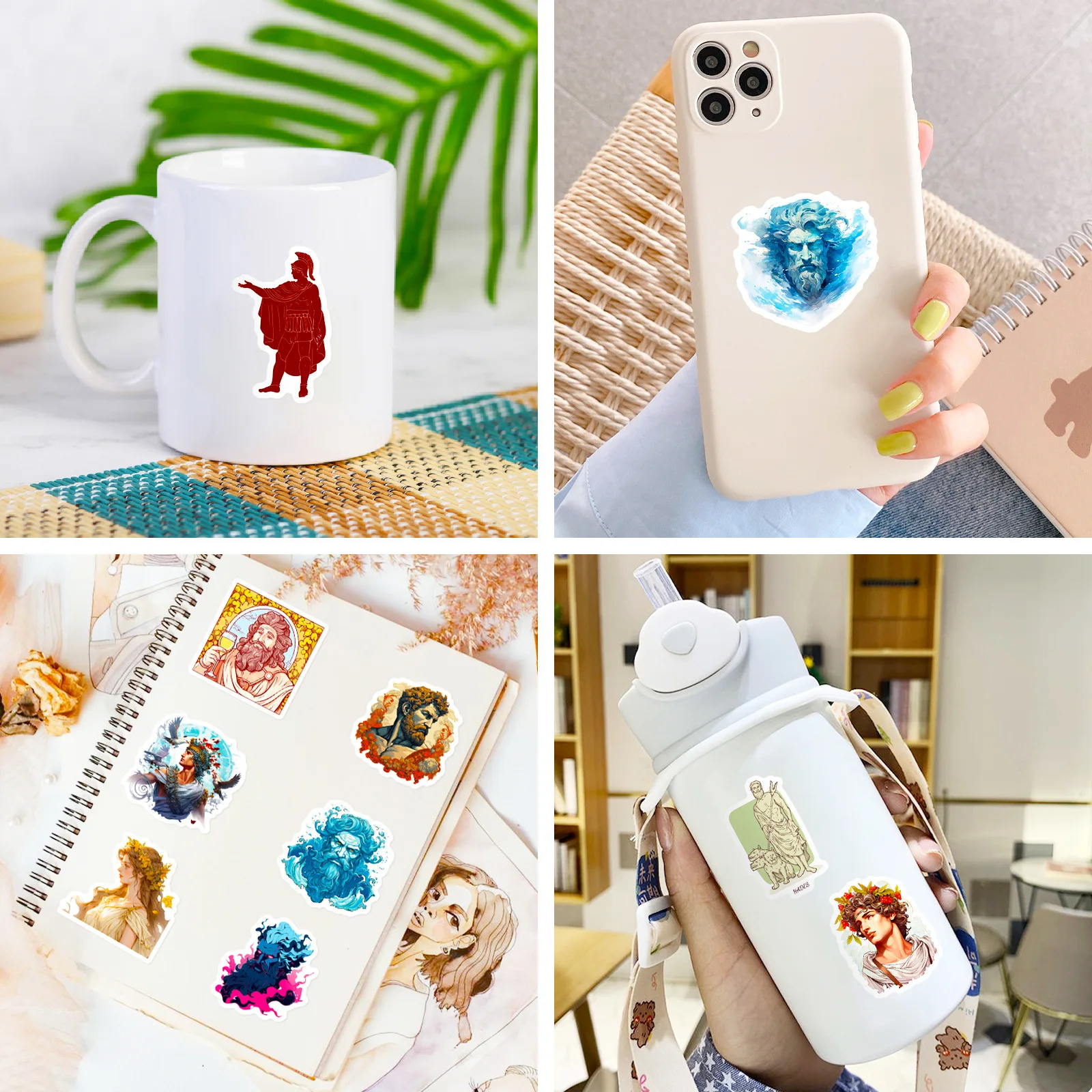 10/25/50pcs Aesthetic Retro Greek Mythology for DIY Waterproof Phone Laptop Suitcase Water Bottle Notebook Travel Luggage