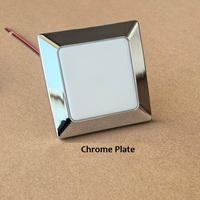 2pcs 12Volt LED Square Ceiling Light, RV Interior Roof Lamp, 3W 70x70mm,Chrome Plate, Warm Cool White for Yacht Caravan