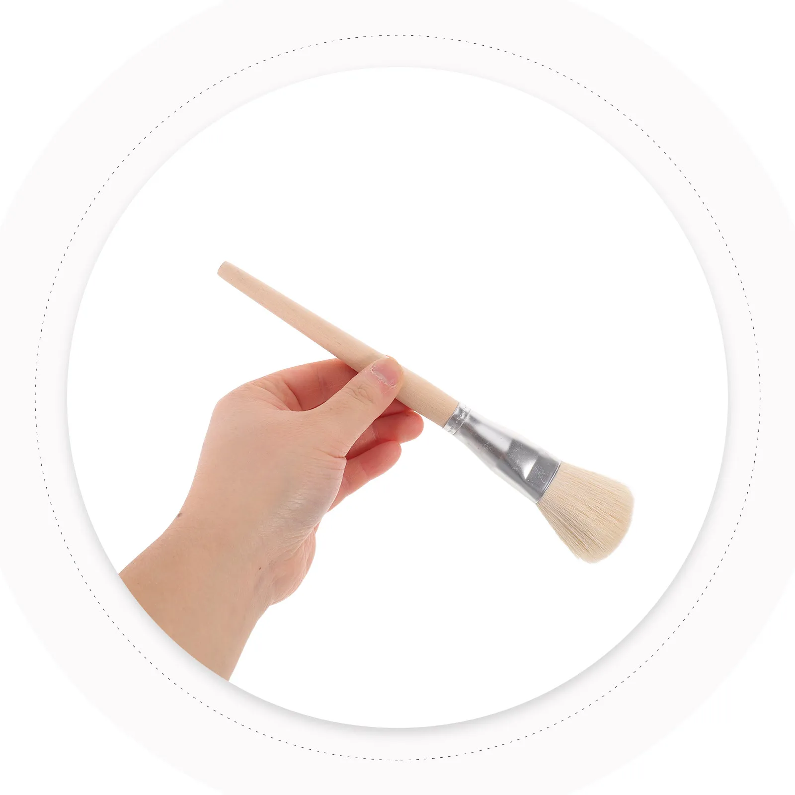 1Set Wool Painting Brushes Soft Pottery Glaze Brushes Wooden Paint Brush Set for Oil Watercolor Acrylic Ceramic Detailing Art