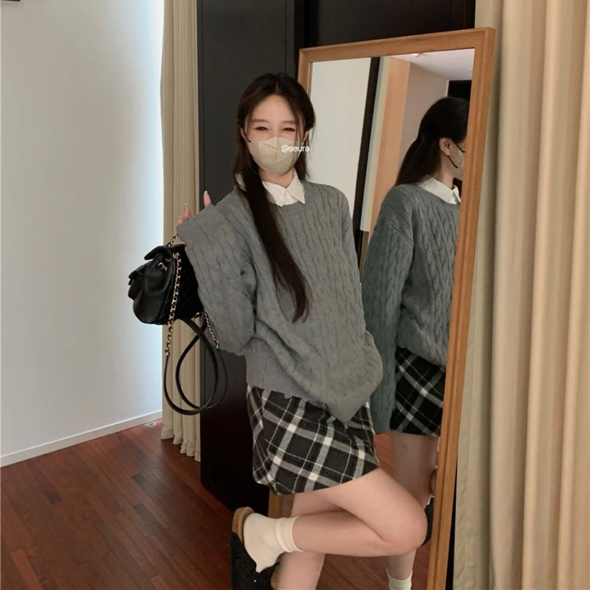 Korean Trendy Personality, Lazy Style Soft and Waxy Long-sleeved Sweater Women Autumn Loose Twist Knitted Sweater Y2K Outer Top