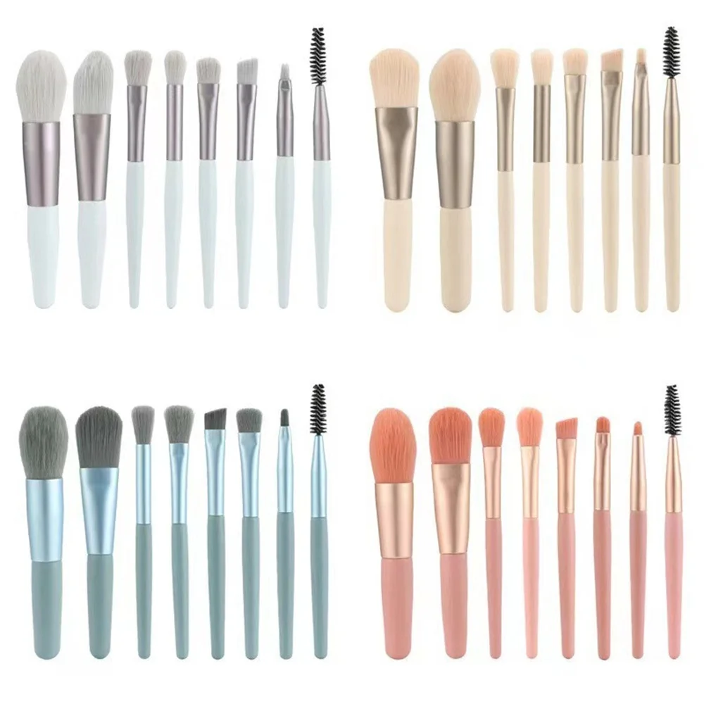 Juego de brochas de maquillaje, 8 piezas, corrector, colorete, polvo suelto, sombra de ojos, resaltador, base, herramientas de belleza