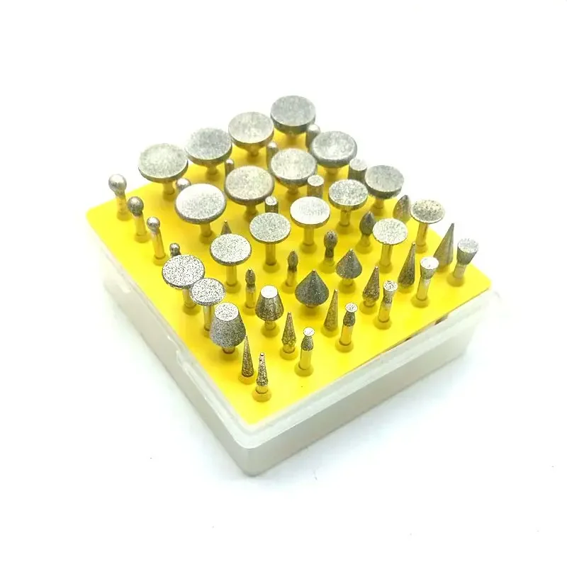 Imagem -05 - Krachtige-diamante Derrubado Revestido Rotary Moagem Cabeça Jóias de Vidro Burr Lapidary Grit 150 Grinder Cabeça Ferramentas 50 Pcs