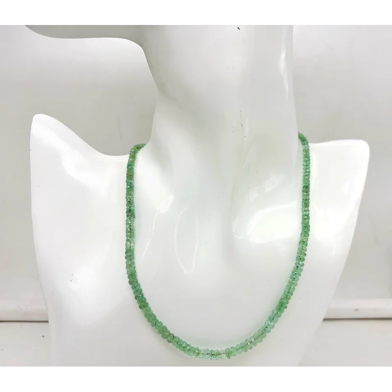 

Элегантное изумрудное колье, 20 дюймов, круглое, граненое, 4–5 мм, из стерлингового серебра