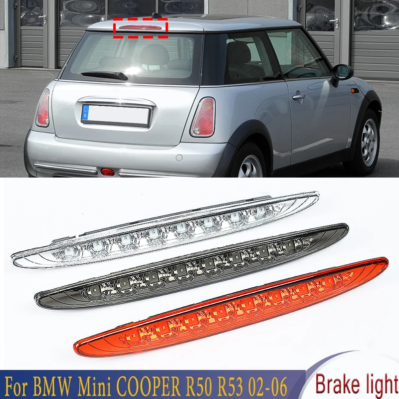 

X-CAR дымчатый красный белый светодиодный 3-й стоп-сигнал для BMW MINI Cooper R50 R53 1-го поколения 2002 2003-2006, стоп-сигнал с высоким креплением