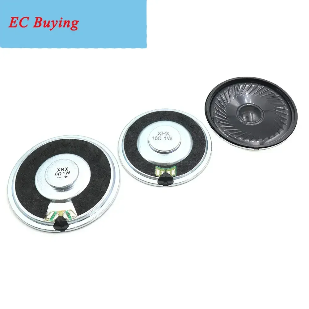 2Pcs 50MM 57MM 8Ohm 16Ohm 1W Loud Speaker 8R 16R 1 Watt Ultra-thin Horn 8 16 Ohm Round Loudspeaker For Audio Diy Electronic
