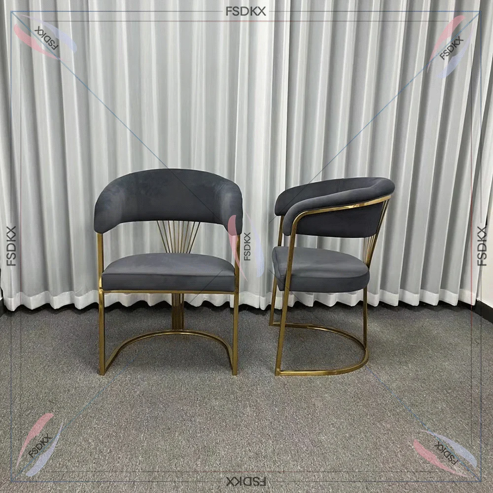 Wedding Party Furniture Groom And Bride Chair High Back Golden Stainless Steel Hotel Banquet Chair