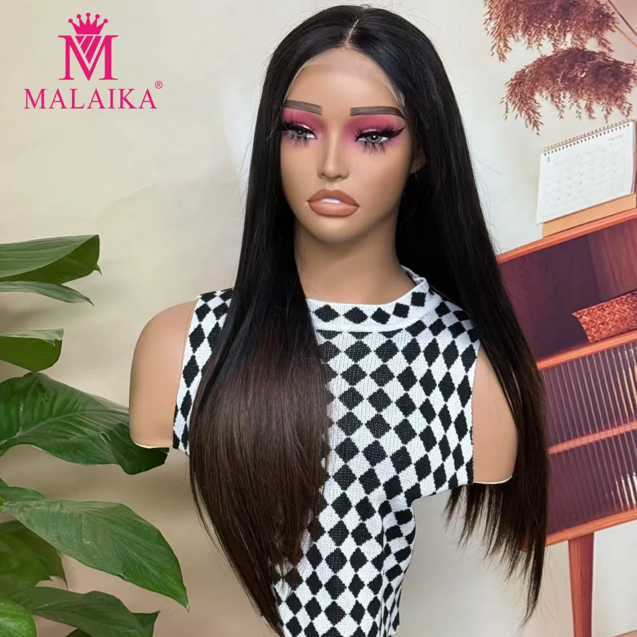 Malaika 300% 5X5 Lace Short Bob Human Hair Wigs Ombre 1BT4# Straight Middle Part Raw Vietnamese Human Hair wig for Black women