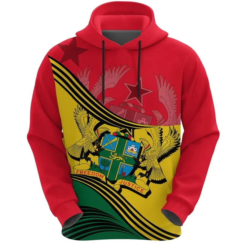 3D Printing African Country Ghana IndependenceDay Hoodies The Republic-of Ghana Emblem Flag Graphic Hooded Sweatshirts Pullovers