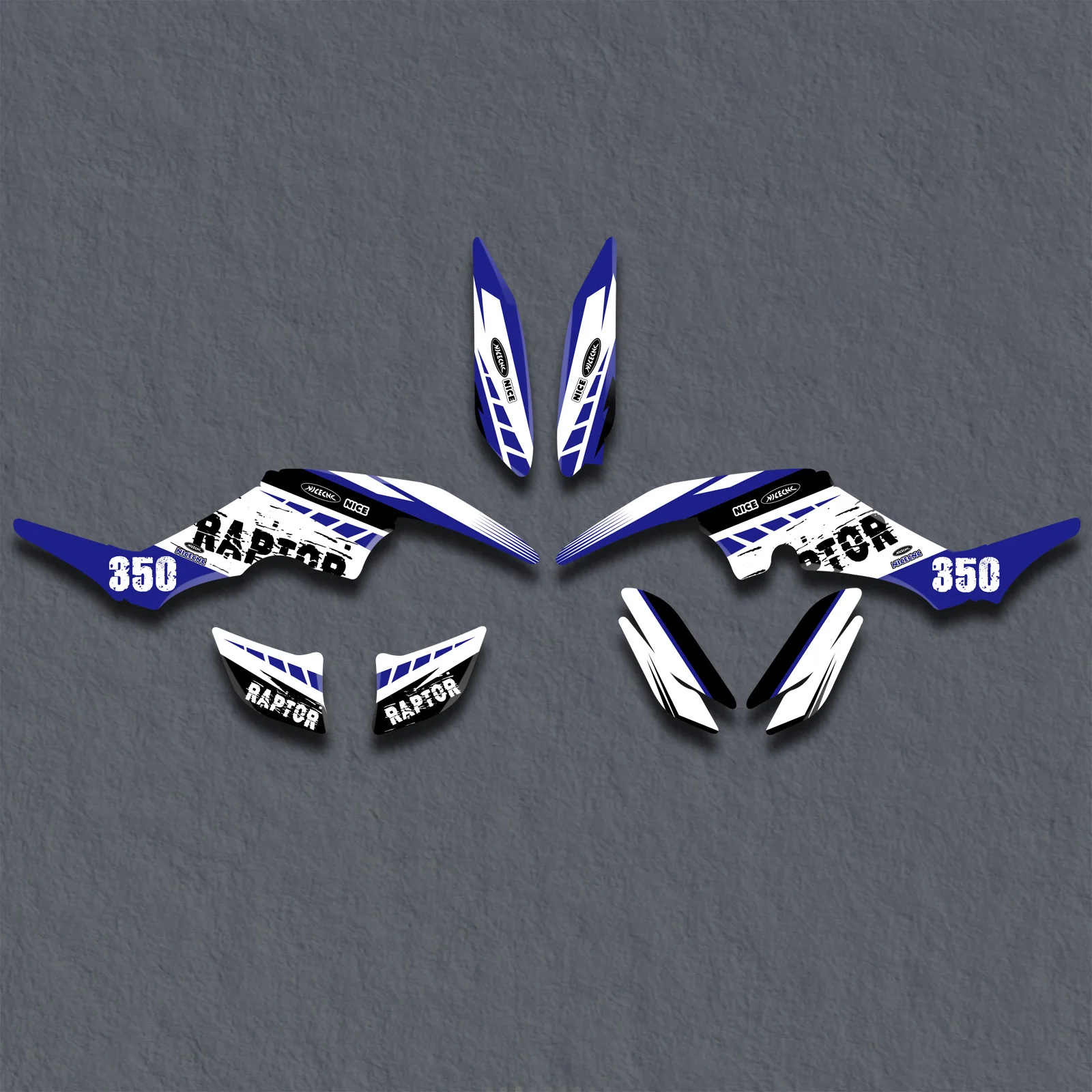 

NICECNC For Yamaha YFM 350 Raptor 350 2004-Present ATV Full Set Graphics Background Decals Sticker Kit Customize Stickers