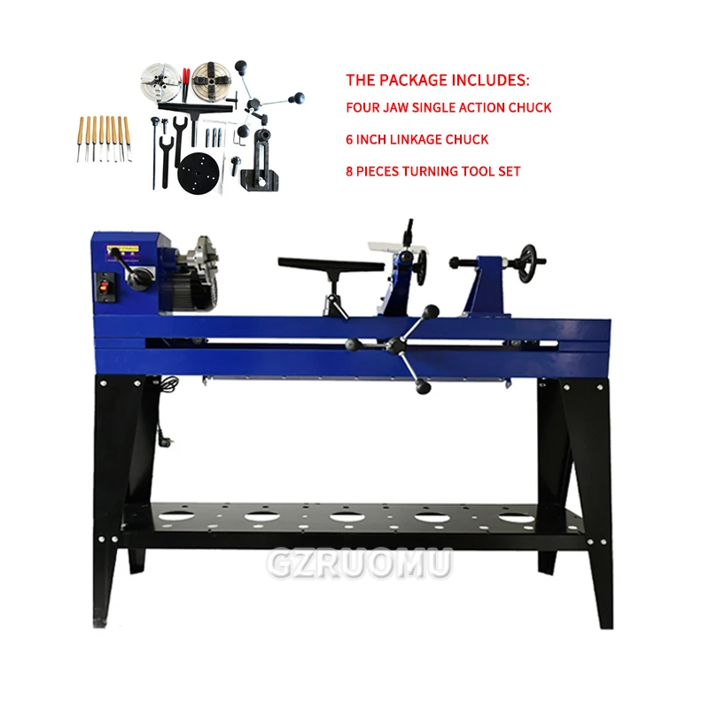 Wood Lathe 750W 1M With Stand Copy Lathe Gripper Attachment & Light Hex Wrenches Turning Tool Set For DIY Woodworking Use