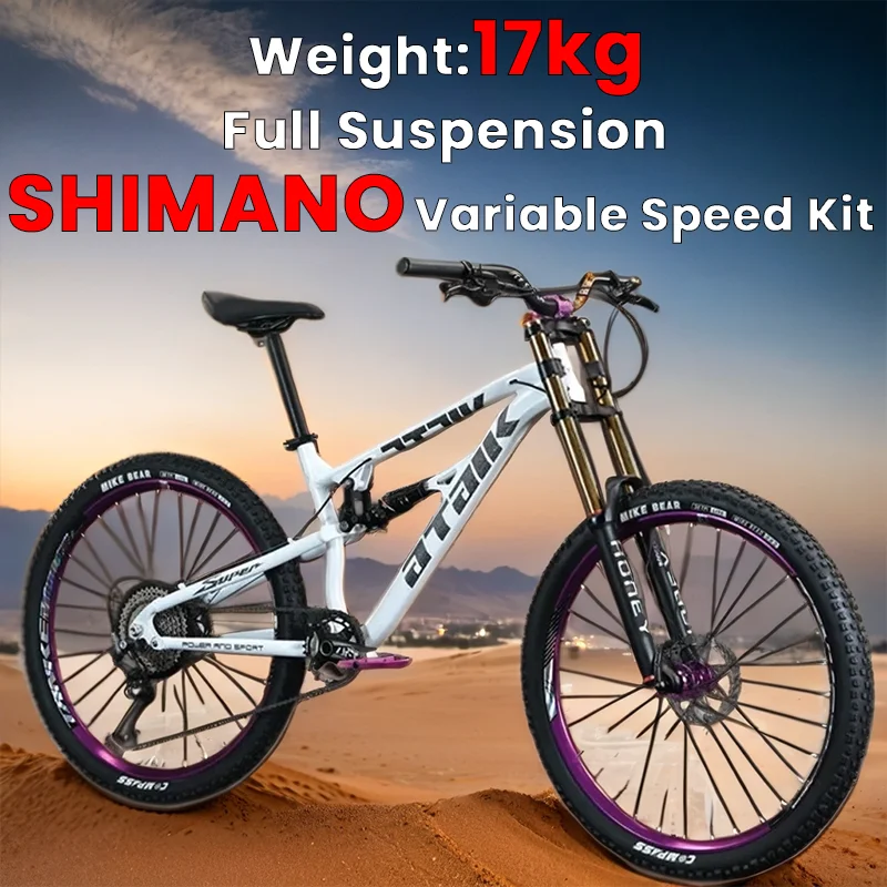 

26/27.5 inches Mountain bike Double disc brake off-road Bicycle full suspension MTB bike variable speed Lockout Fork aldult bike