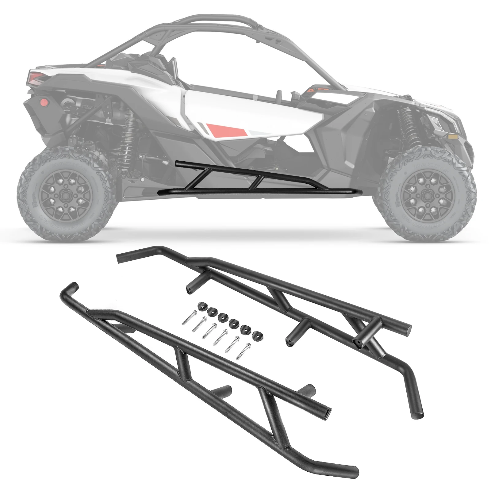 

UTV 1,75 дюйма Nerf Bars Tree Kickers Rock Sliders Защитная защита бампера для Can Am Maverick X3 2017-2024 гг. Аксессуары