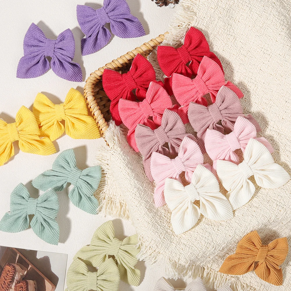 4/10 Stück Cord-Haarspangen für Kinder, Große Mädchen-Haarschleifen, Niedliche Haaraccessoires Geeignet für Kinder, Babys und Jugendliche – Detail 1
