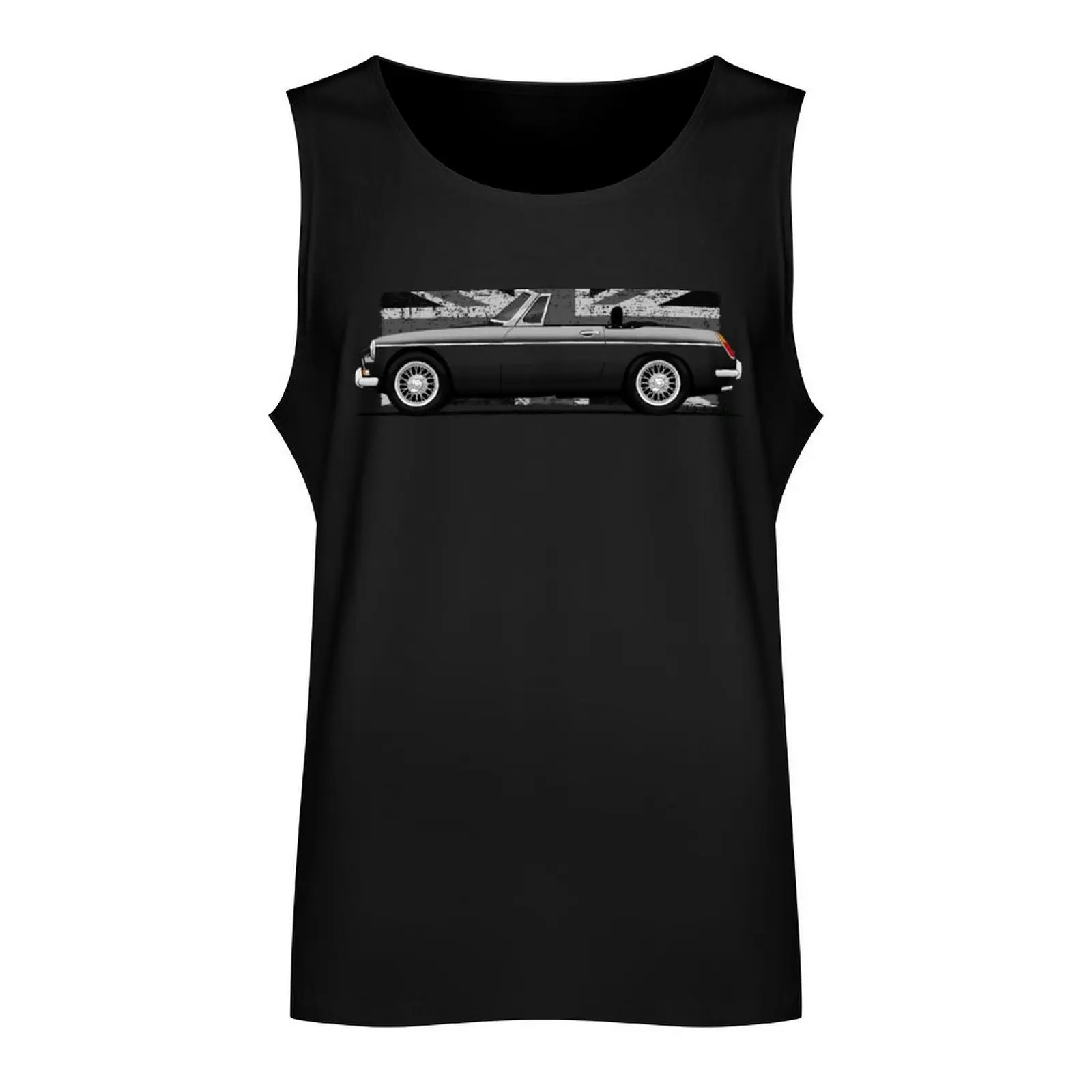 My drawing of the red MGB Roadster Tank Top sports t-shirts for men gym clothes man fitness Men's summer vest