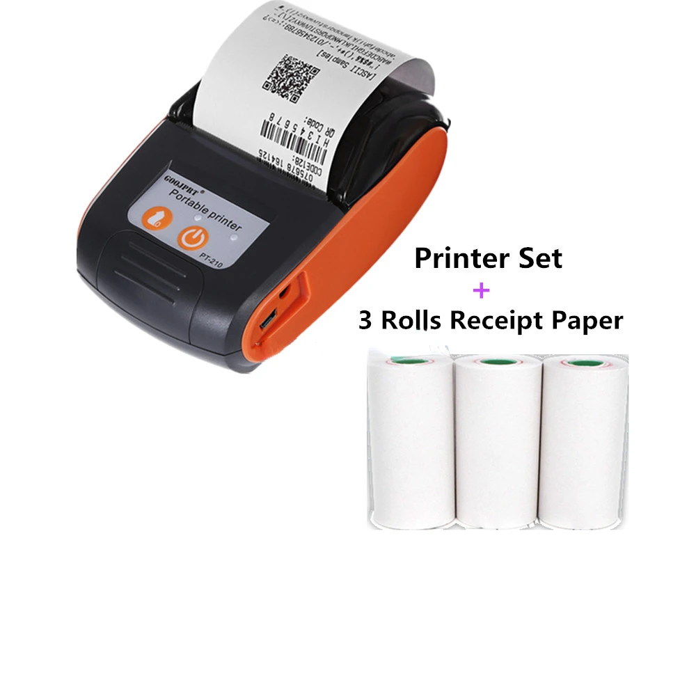 Handheld Restaurant  Thermal Receipt Printer PT-210 Mini Bluetooth Portable Thermal Receipt Printer 58mm