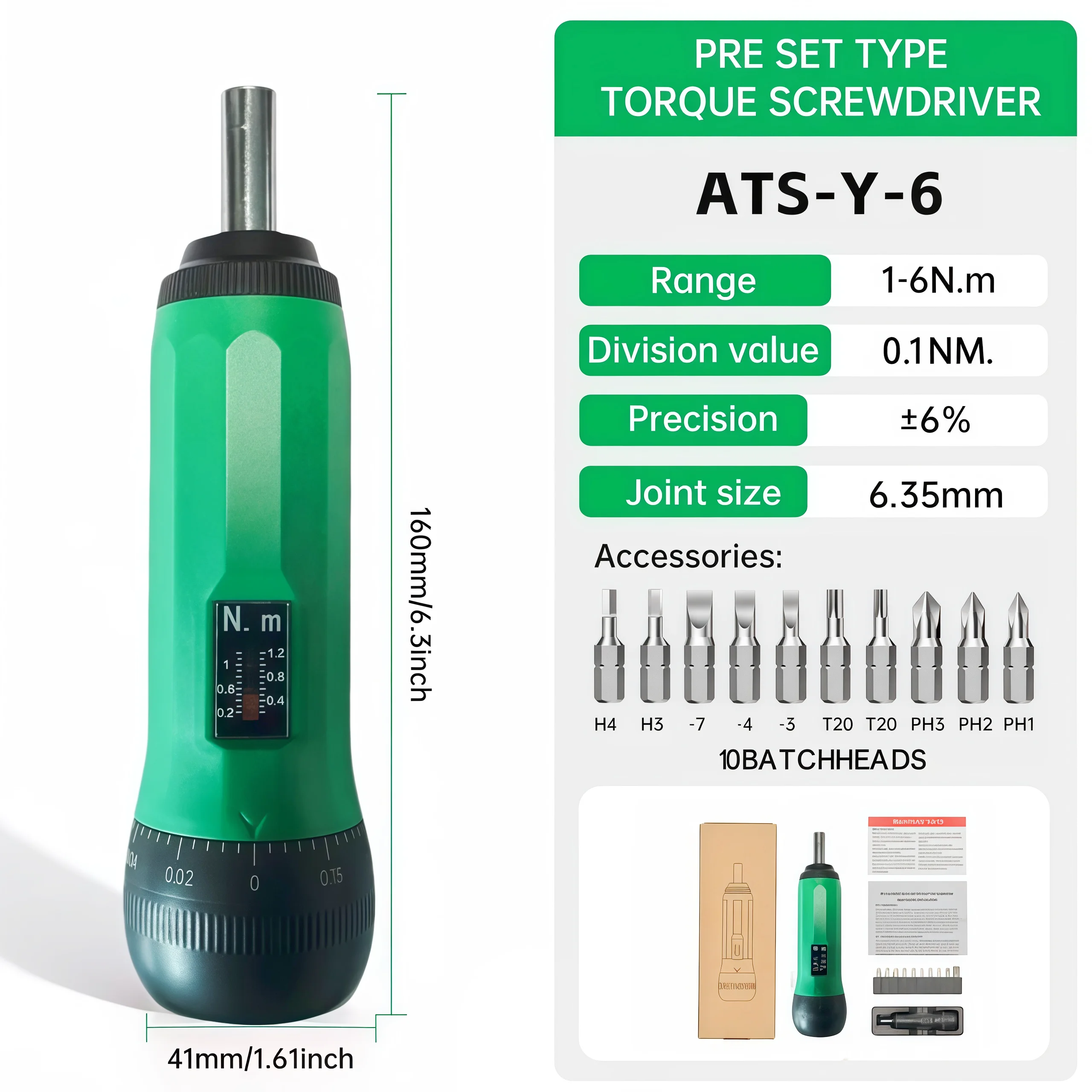 ALIYIQI Professional 1/4 Adjustable Torque Driver Set 10 Bits ForScrewdriver 6% Car Repair Bike Tools Maintenance Scope Mounting