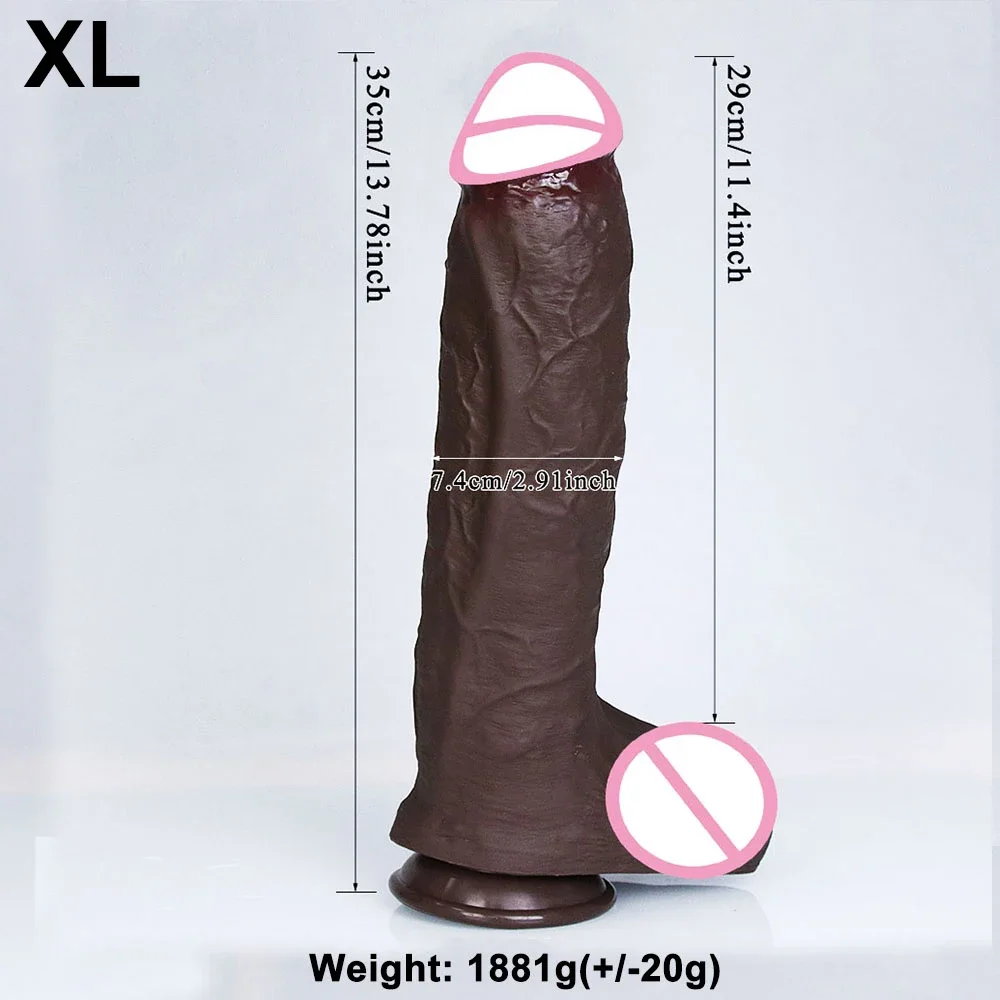 Realistic Soft Big Black Dildo Double Silicone Suction Cup Penis Female Vaginal Masturbation Cock Woman Man Anal Adult Sex Toy - Image 4