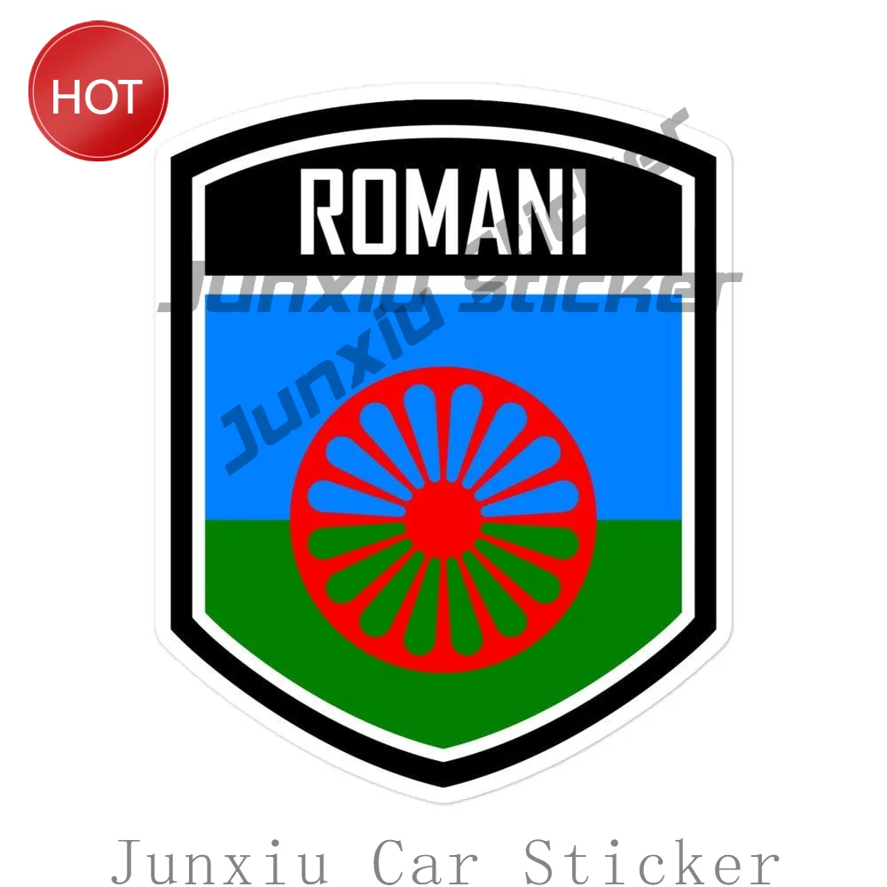 Romani Flag Emblem Car Sticker Waterproof Vinyl Heritage Decal For Motorcycle Body And Car Bumper Vehicle Decoration