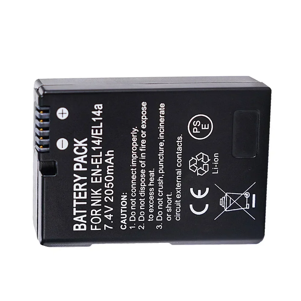 2050mah EN-EL14 EN-EL14a EL14 Camera Battery For Nikon P7000 P7100 P7700 P7800 D3100 D3200 D3300 D3400 D3500 D5600 D5100 D5300