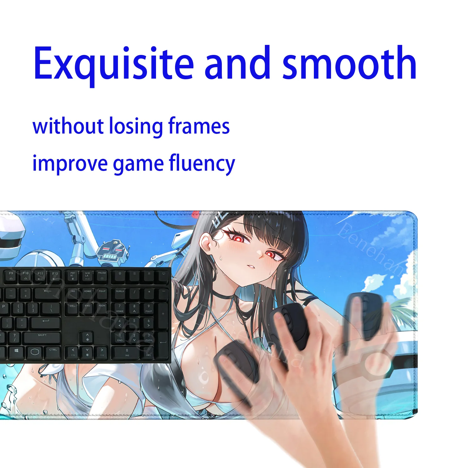 Gaming Blue Archive Tsukatsuki Rio Kawaii Mouse Pad HD Printing Mousepad Office Keyboard Non-slip Anime Girl 400x900mm Desk Mat view 5
