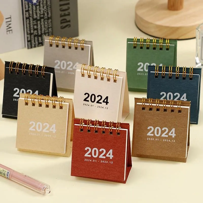 

2024 Mini Desk Calendar Fashion Flip Desktop Monthly Calendar Schedule Planner for Home School Office Desk Decoration