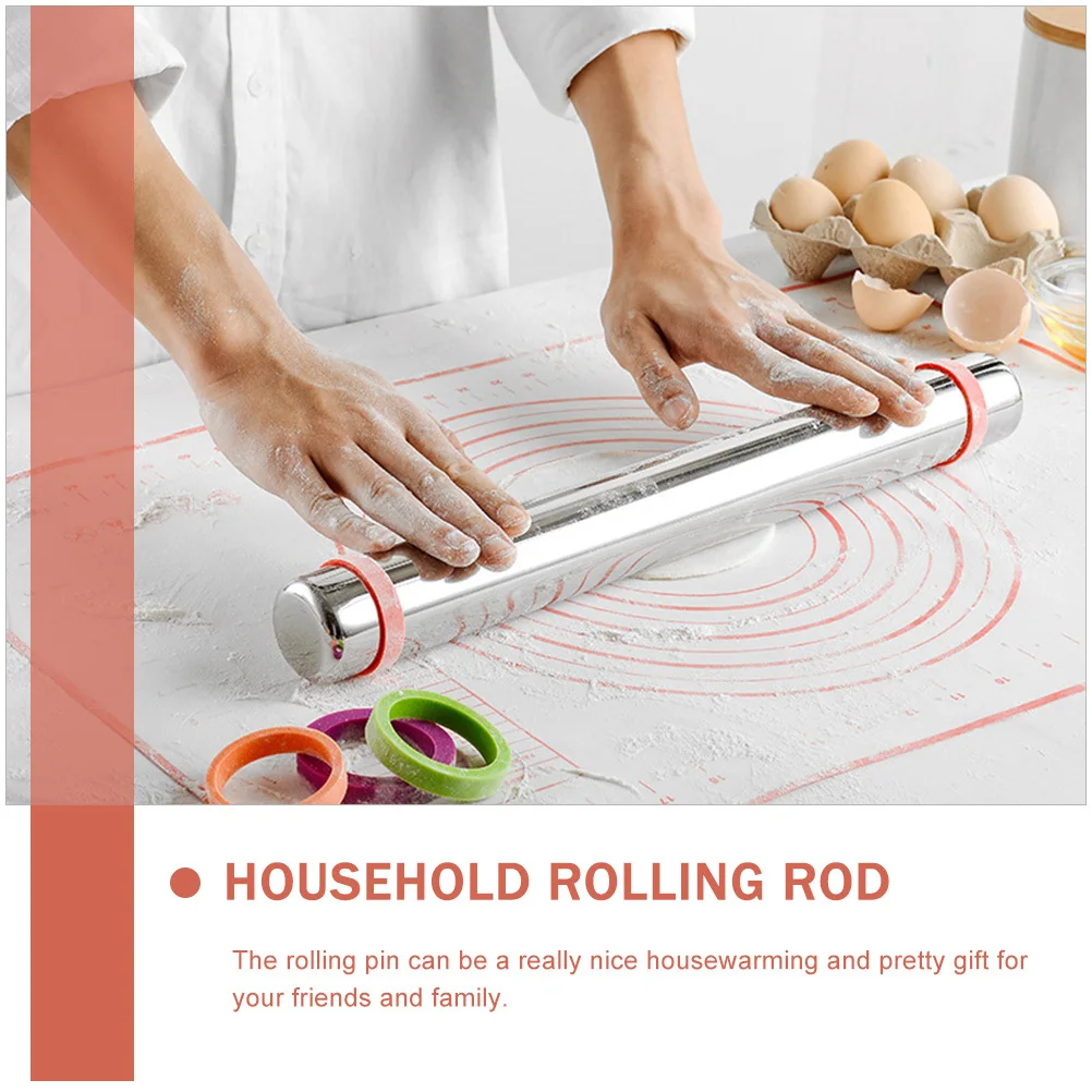 

Non-Stick Rolling Pin Baking Accessory Stainless Steel Adjustable for Pasta Cookie Dough Pizza Fondant