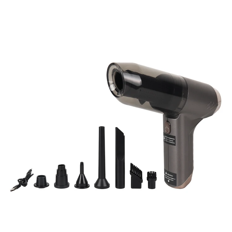 High Suction Rechargeable Auto Vacuum Cleaner Portable Mini Wireless ABS Vacuum for Car and Home Dry Cleaning Function