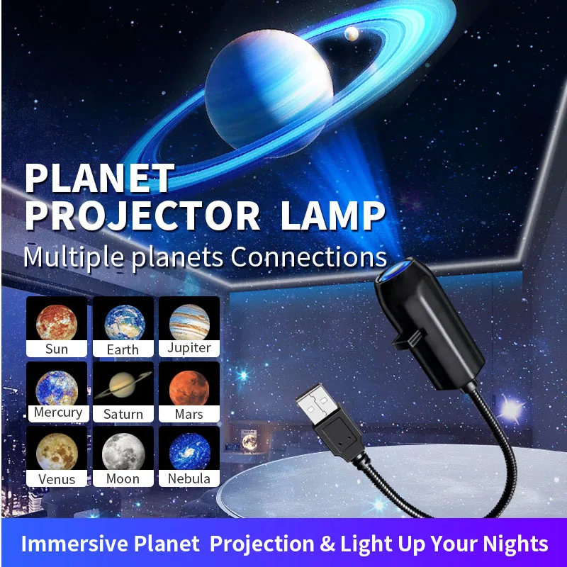 USB LED スターギャラクシーランプ月地球プロジェクターナイトライト家庭用寝室装飾壁切り替え可能なパターン投影ランプ