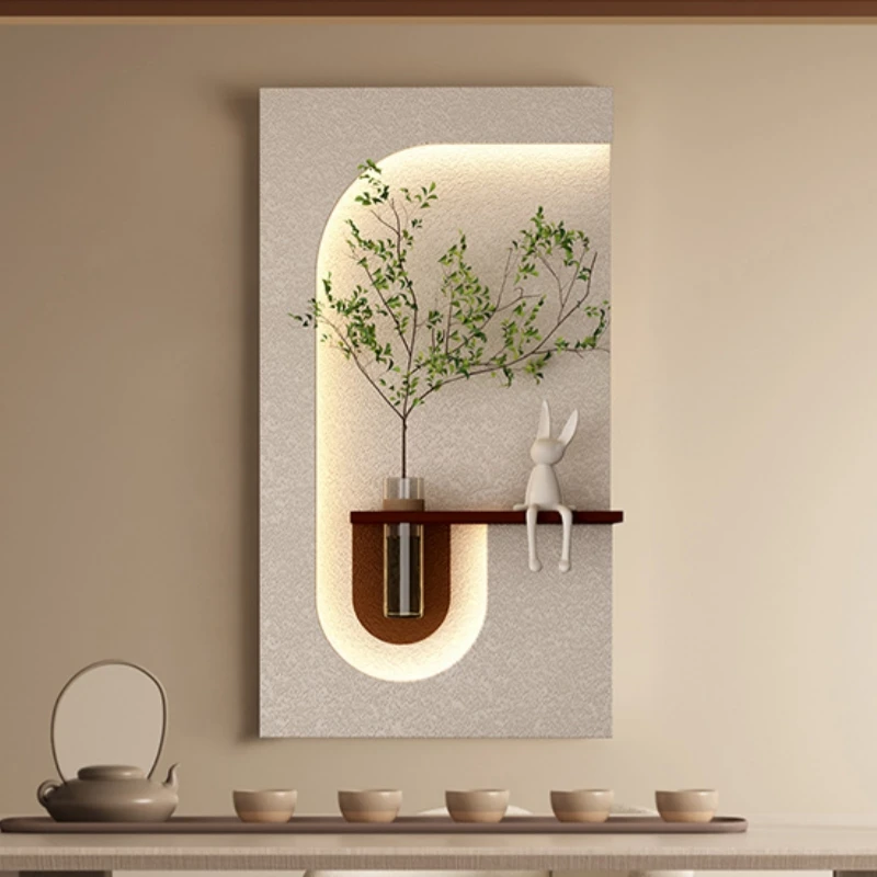 زينة المدخل وحدة إضاءة LED جداريّة مصابيح النباتات الخضراء للممر المدخل غرفة المعيشة الحديثة معلقة اللوحة المنزل زهرية أضواء جدارية