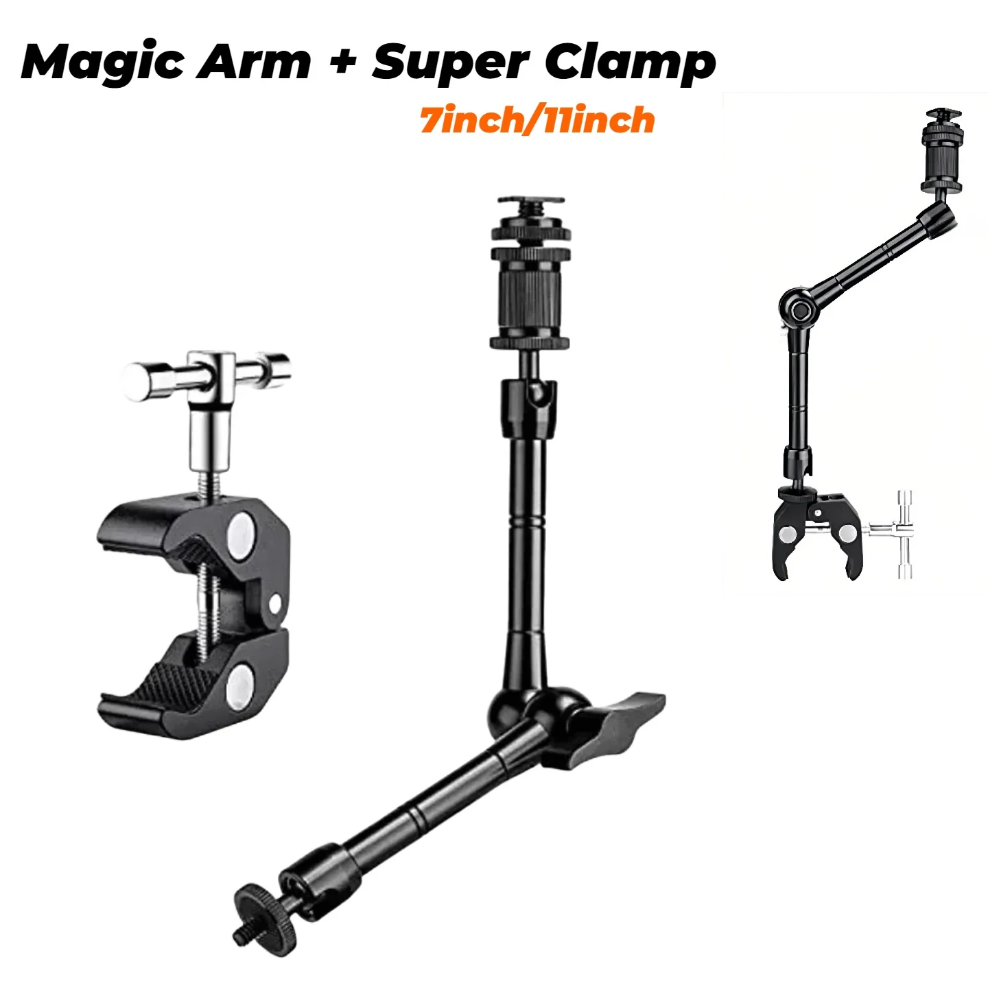 7 inch or 11 inch Articulating Magic Arm + Super Clamp for D