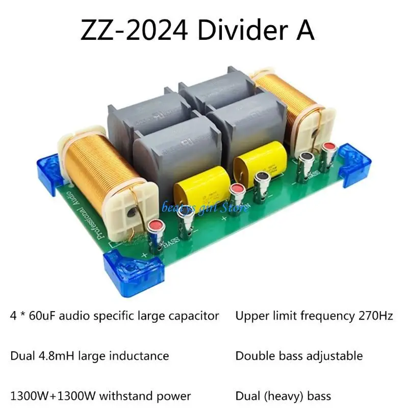 

C7AB Quality Frequency Filter ZZ-2024 Frequency Divider 2-Way Crossover Filters for Better Home Theater Experiences