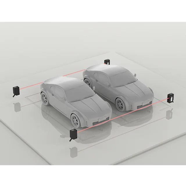 AKUSENSE PTN-T150PO 1500 مللي متر المدى ضبط من خلال شعاع مربع الكهروضوئية الاستشعار PNP ضوء على موقف المستودع AGV رافعة شوكية