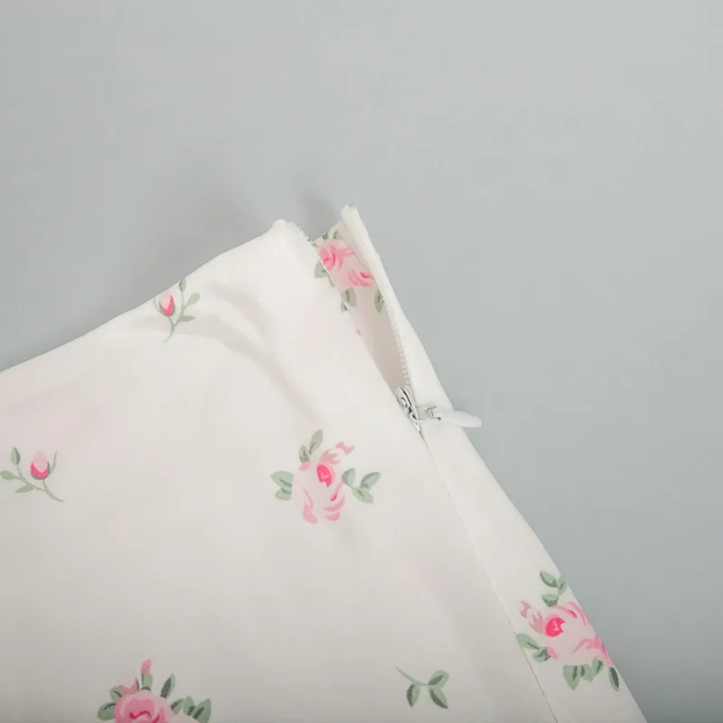 Elegant Floral Print Satin High-Waisted Pleated Skirt Chic Casual Color-Blocked Zippered A-Line Skirt New Stylish Women\'s Skirt