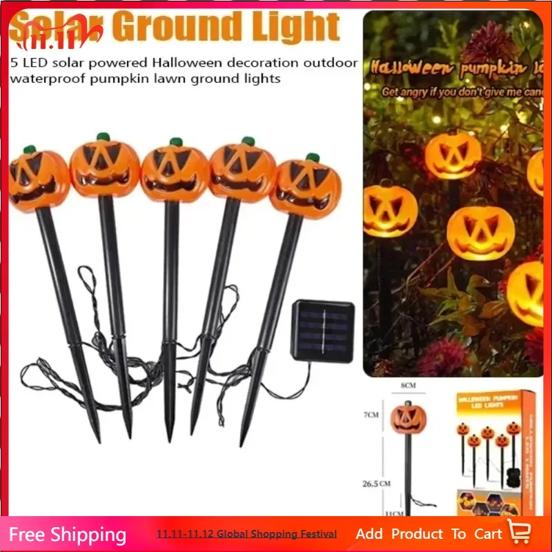 

Halloween Outdoor Pumpkin Lawn Ground Insertion Lamp Solar Energy Courtyard Waterproof Decoration Lamp Garden Terrace Atmosphere