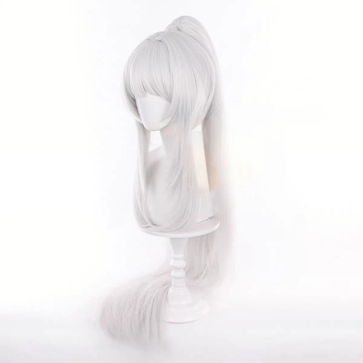 Game Wuthering Waves Hiyuki Cosplay Wig Women Long Hair White Hair Hiyuki 3D Headwear Halloween Heat Resistant Synthetic Wigs view 4