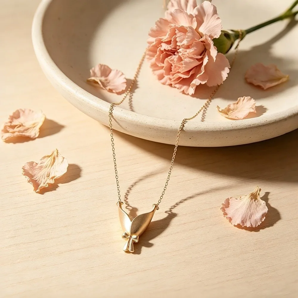 New Vintage Flower Vase Necklace DIY Wearable Flower Bouquet Clip Pendant Artistic Flower Flower Bouquet Necklaces