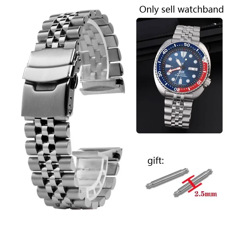 Solido cinturino in acciaio inossidabile per Seiko Abalone Series Turtles Prospex SRPA21 SRP777 SRPC25 SRP773 SRP775 SRP779 cinturino orologio 22mm