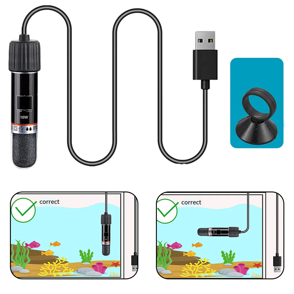 1pc 8.5cm Fish Tank Heating Rod 26° Automatic Constant Temperature Control Small Heater With Intelligent Thermal Sensor