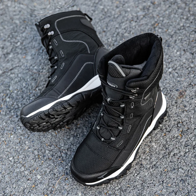 

Outdoor Non-slip Snow Boots Fashion High Top Cotton Shoes for Men Winter Men's Boots Plush Warm Mid-Calf Boots Botas Para Hombre