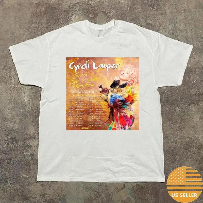 Cyndi Lauper New Winter Tour Date Farewell 2024 T Shirt Full Size S-5XL SO817
