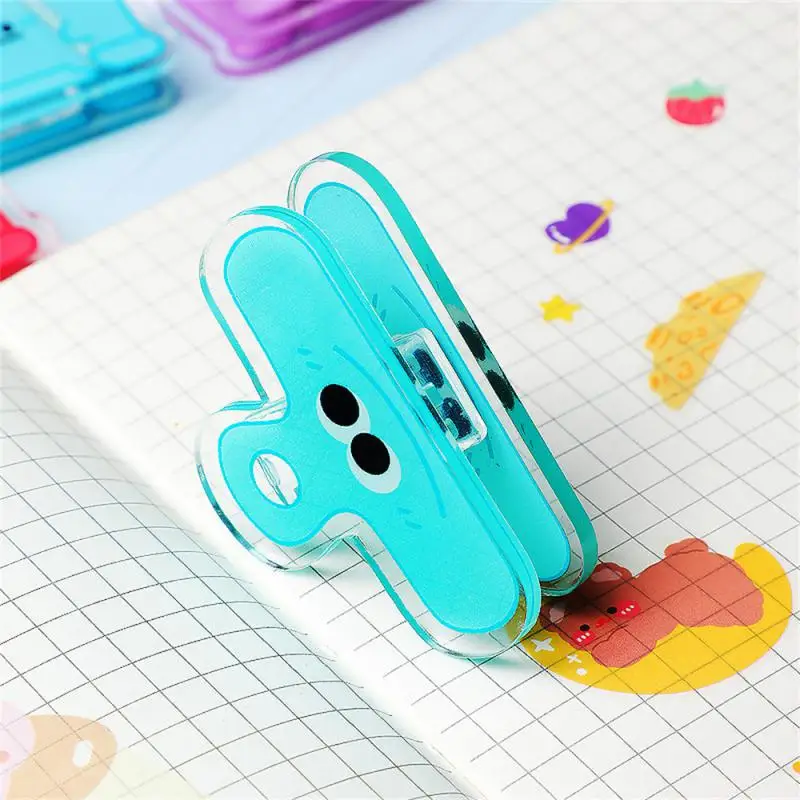 Inspirerende Cartoon Briefpapier Clip Vaste Data Test Papier Dubbellaags Transparant Pp Clip Lange Staart Clip Hand Account Clip