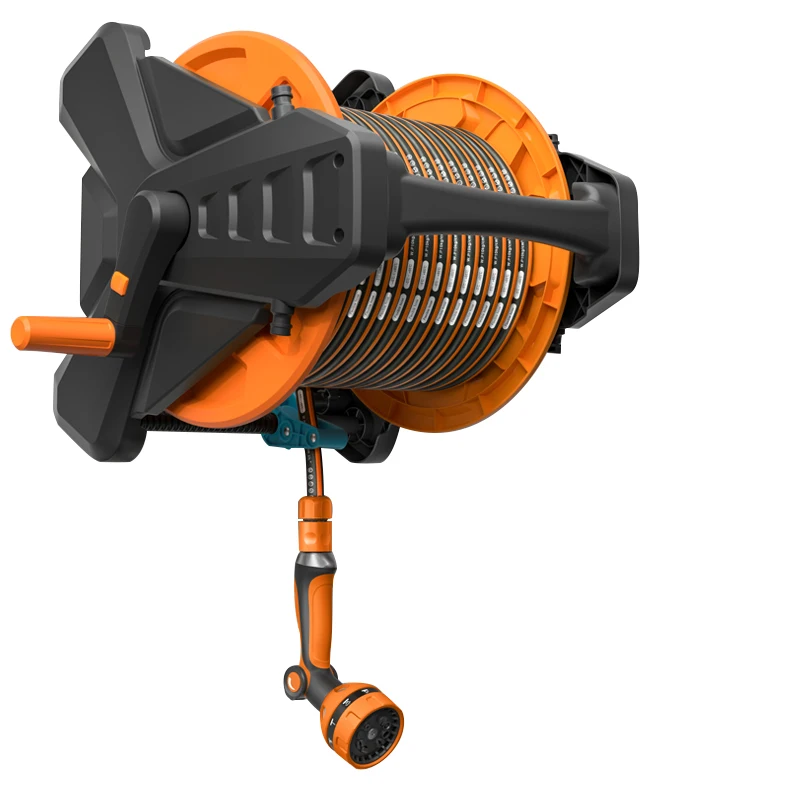 

High Quality 20m 30m 40m 50m 25m Automatic Wall Mounted Automatic Telescopic Garden Hose Garden Pipe Pan with Spray Gun