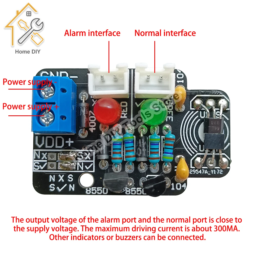Módulo de Indução Magnética 5V a 20V DC High Precision Hall Effect Magnetic Sensor Module Pole Resolver Module