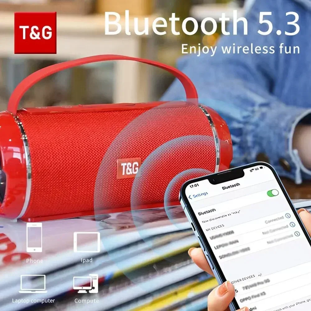 T&G Bluetooth Speaker TG116c TWS Wireless Powerful Box Portable Outdoor Speakers Waterproof Subwoofer 3D Stereo Sound HandsFree view 3