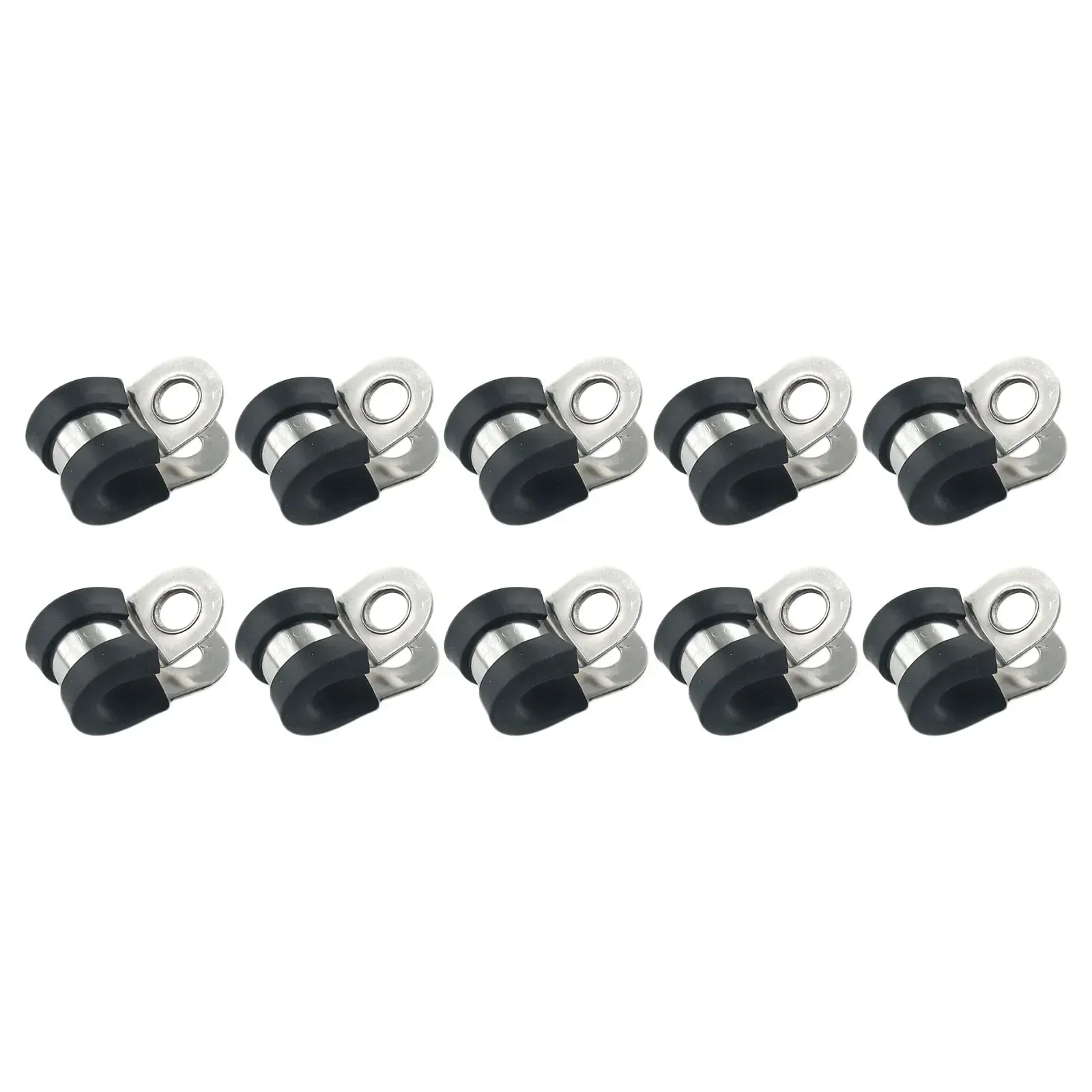 10pcs Rubber Lined P Clips Cable Mounting Hose Pipe Clamp Fixing Pipes Stainless Steel Hardware Fasteners 6mm 8mm 10mm