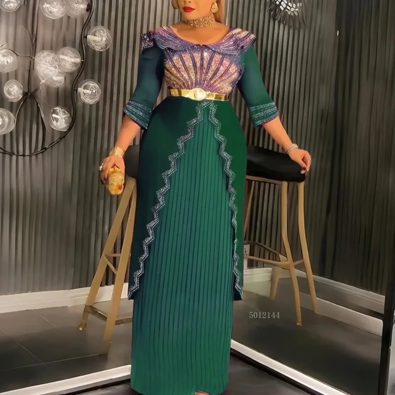 

Роскошное элегантное африканское платье макси размера плюс в турецком стиле, халат для свадебной вечеринки для женщин, элегантная африканская женская одежда