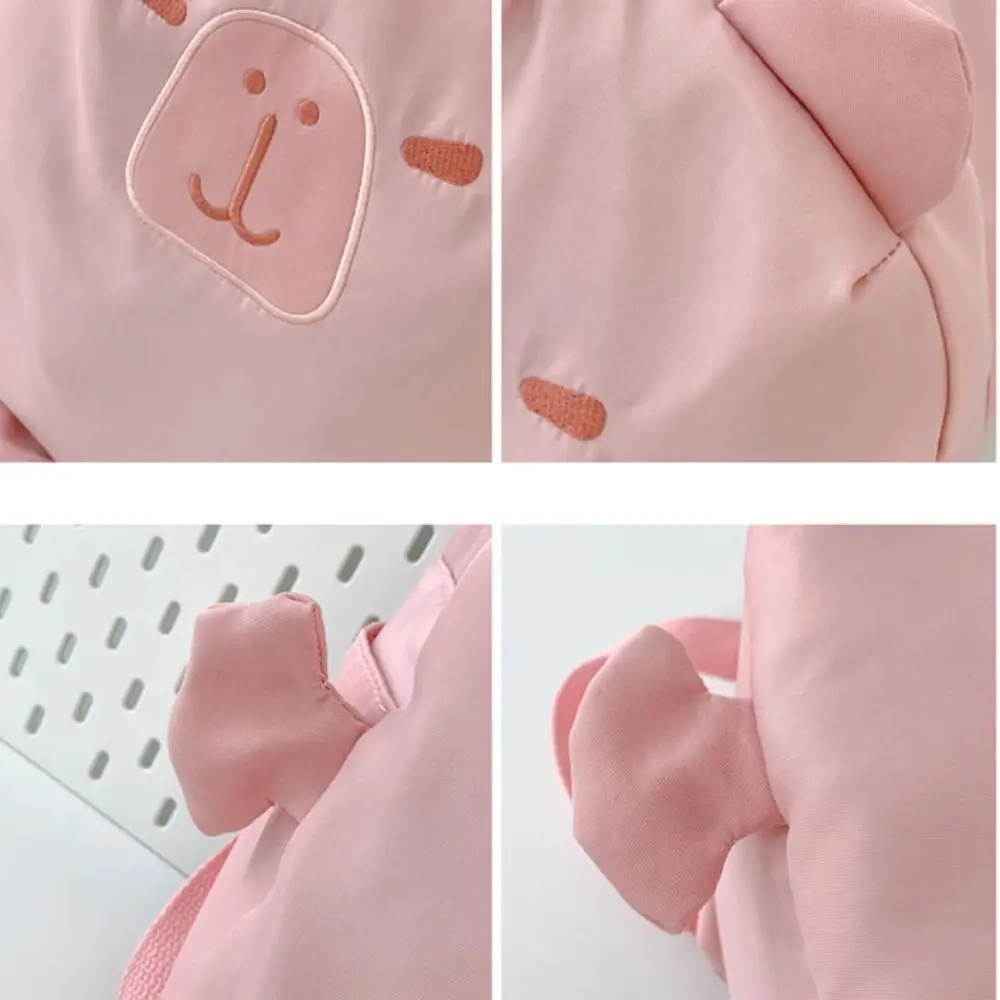 Zaino Capibala rosa cartone animato Borsa portaoggetti di grande capacità Borsa da scuola per bambini Zaino da scuola in nylon impermeabile per cartoni animati